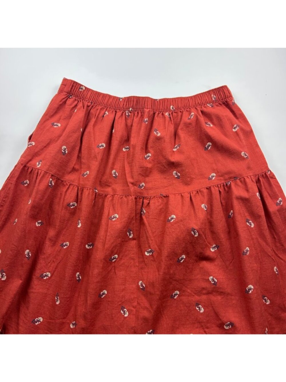 TALL Old Navy Rust Floral Print Linen Blend Maxi Skirt LT - Picture 8 of 8
